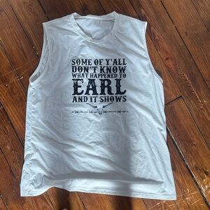 White Graphic Sleeveless T-Shirt